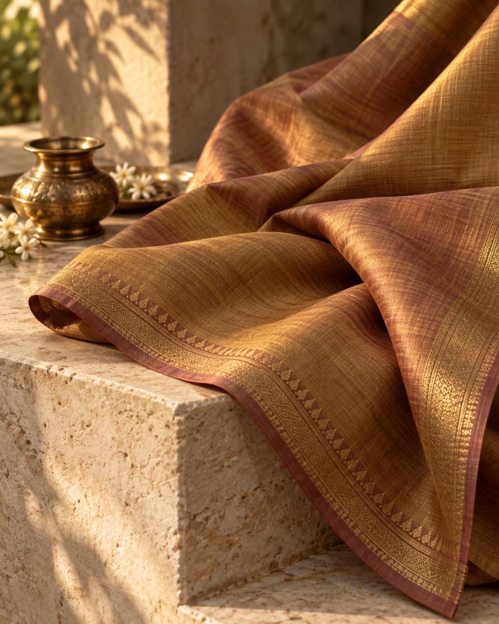 Kanchi silk-blend yardage