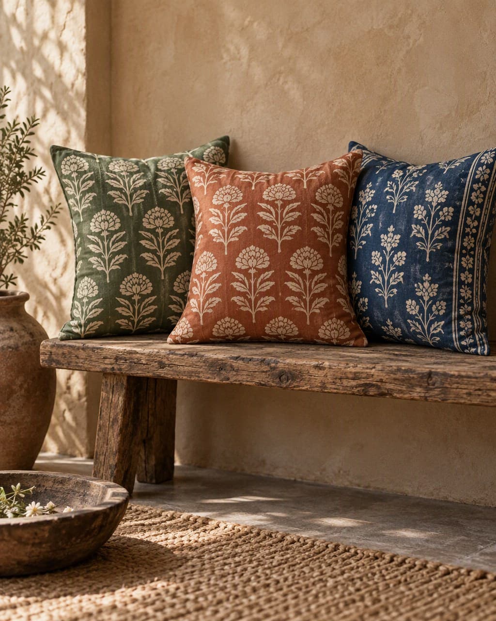 Block print cushion cover