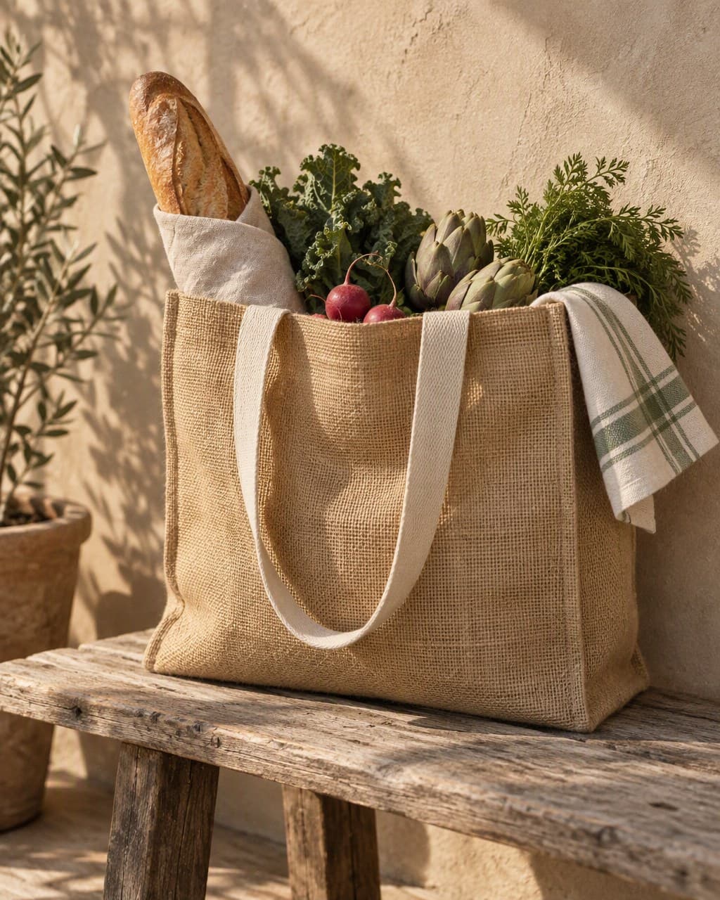 Jute market tote